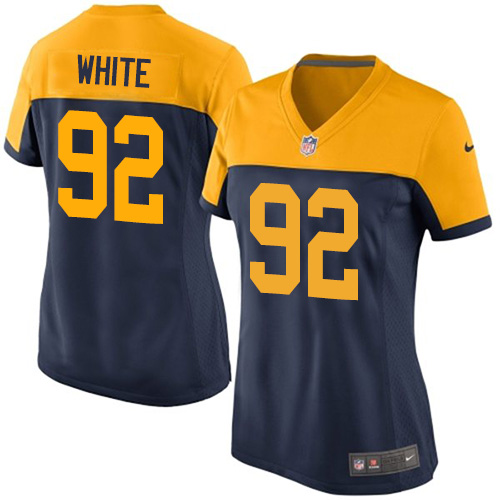 Women's Elite Reggie White Nike Jersey Navy Blue Alternate - #92 NFL Green Bay Packers